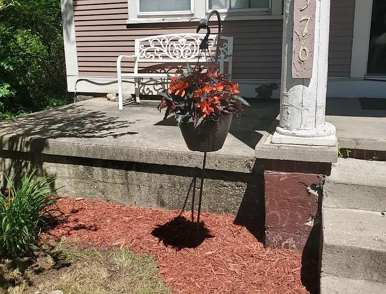 Front porch with a bench