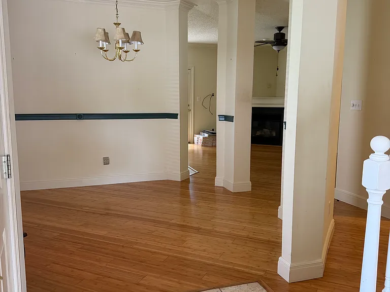 Entryway, dining room and family room