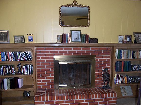 Fireplace in one of the living areas