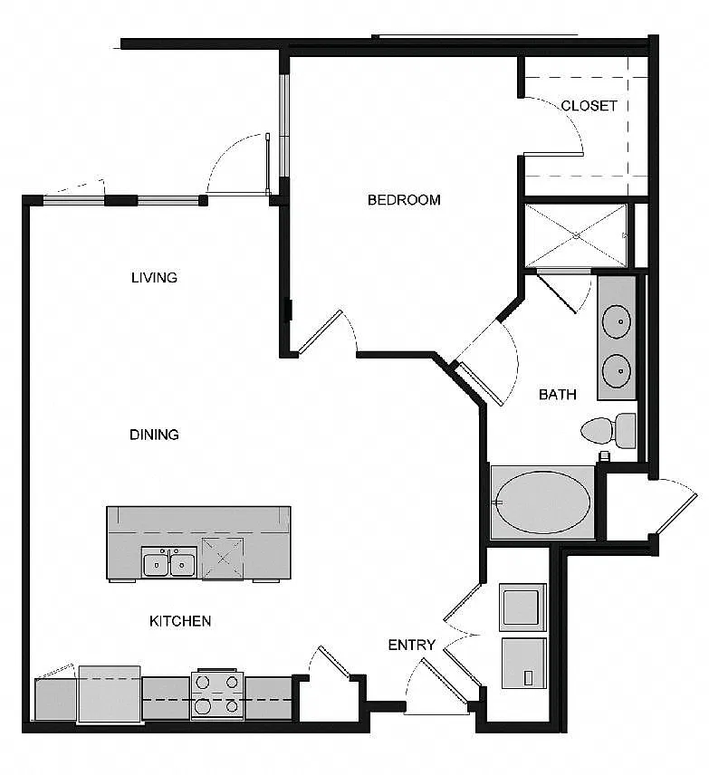 Floor plan A6 One Bedroom