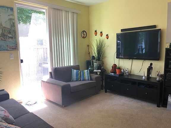 Living room with patio door