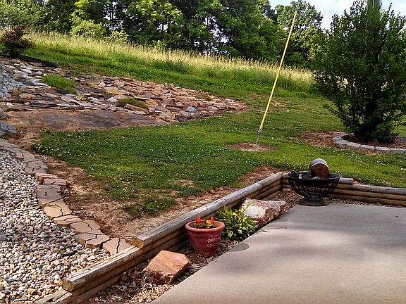 Back door view and walk out concretepatio