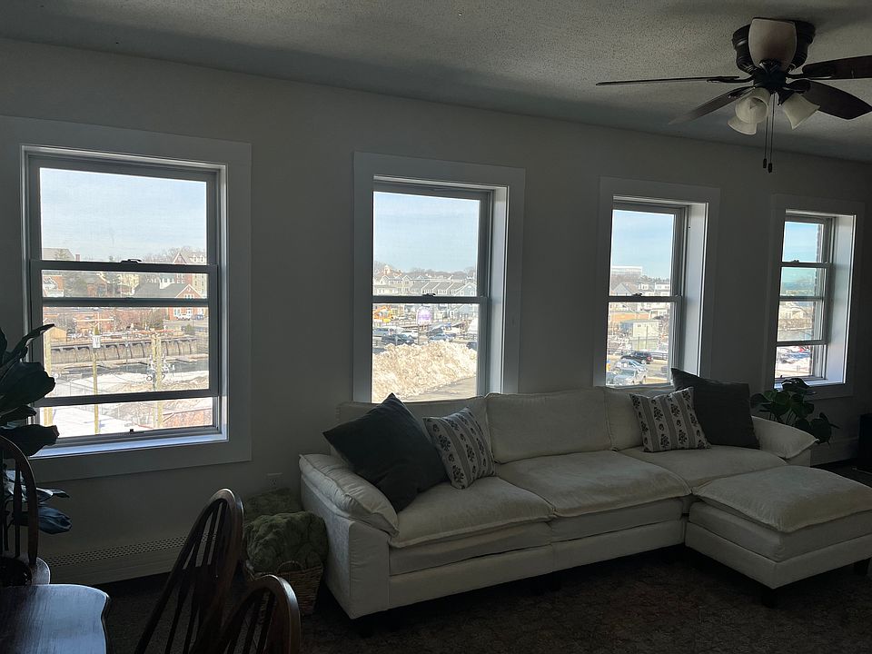 Living room overlooking Pickering Wharf.
