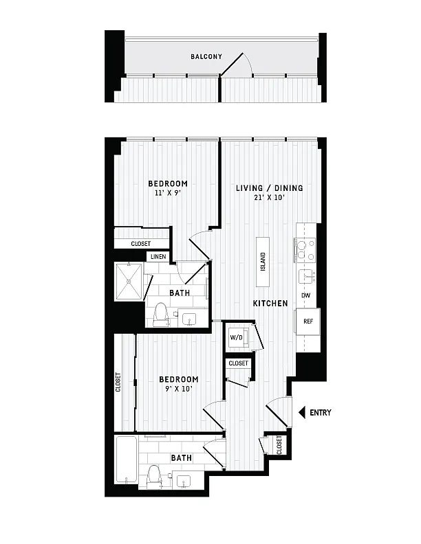 Floor plan C6 - Junior Two Bedroom