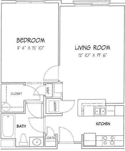 Floor plan 1BR-D
