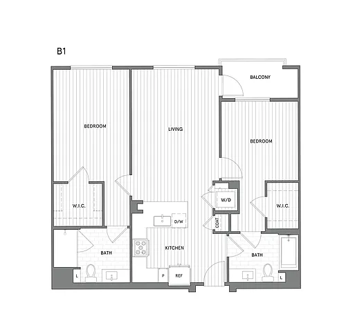 Floor plan 2 BR/2 BA