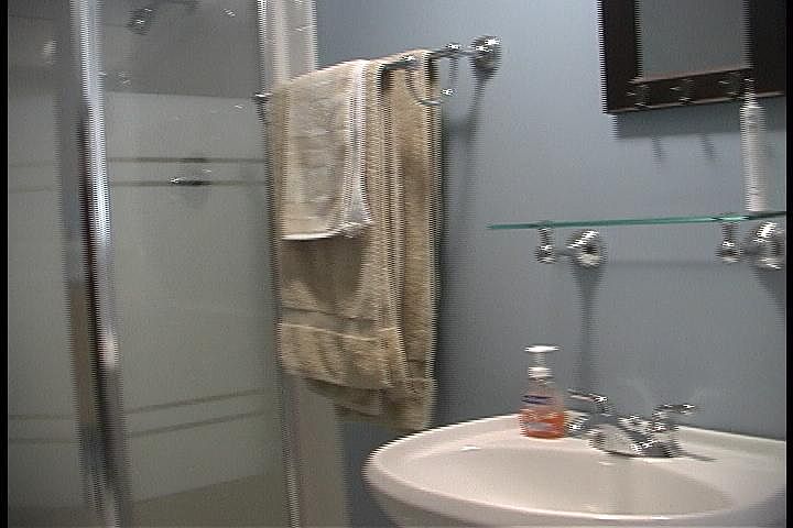 Large, modern bath with shower