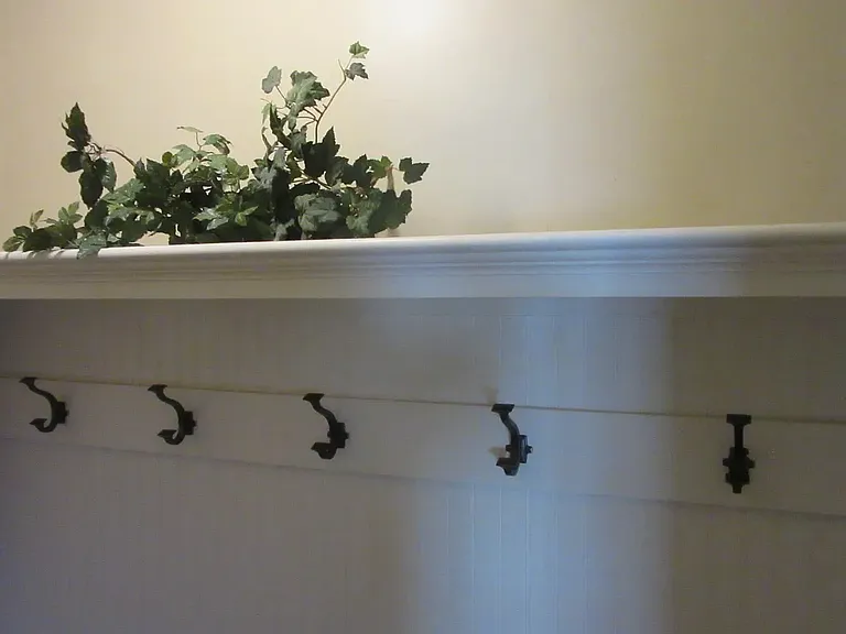 Shelving unit/ storage in large upper landing/ mudroom area for exclusive use by upper tenants.