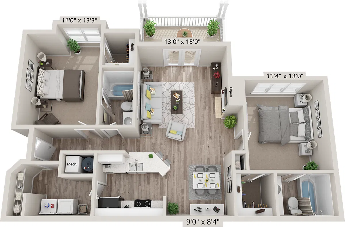 Floor plan Two Bedroom