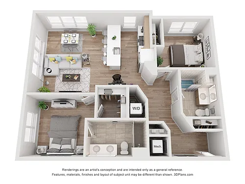 Floor plan Avenue G | 2 Bed/2 Bath-BW-06.1