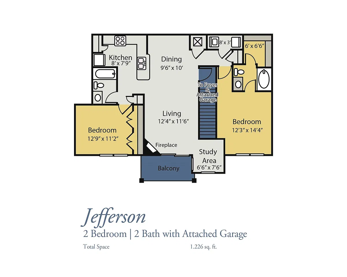 Floor plan Jefferson-with attached garage