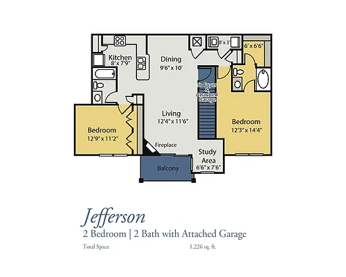 Floor plan Jefferson-with attached garage