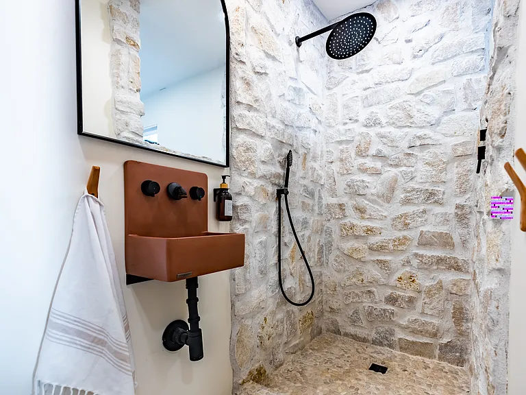 Casita bathroom (sink & shower, toilet not pictured)