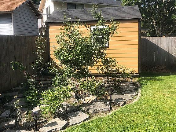 Backyard Fruit Trees & Shed