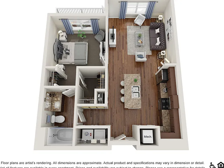 A1.2 - 1x1 floor plan Parkside at Avalon Park