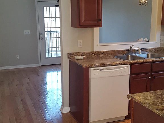 Kitchen open to dining area