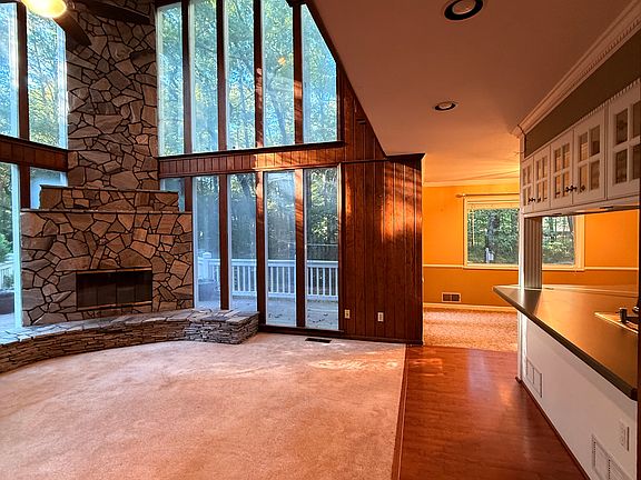 Living area with fireplace