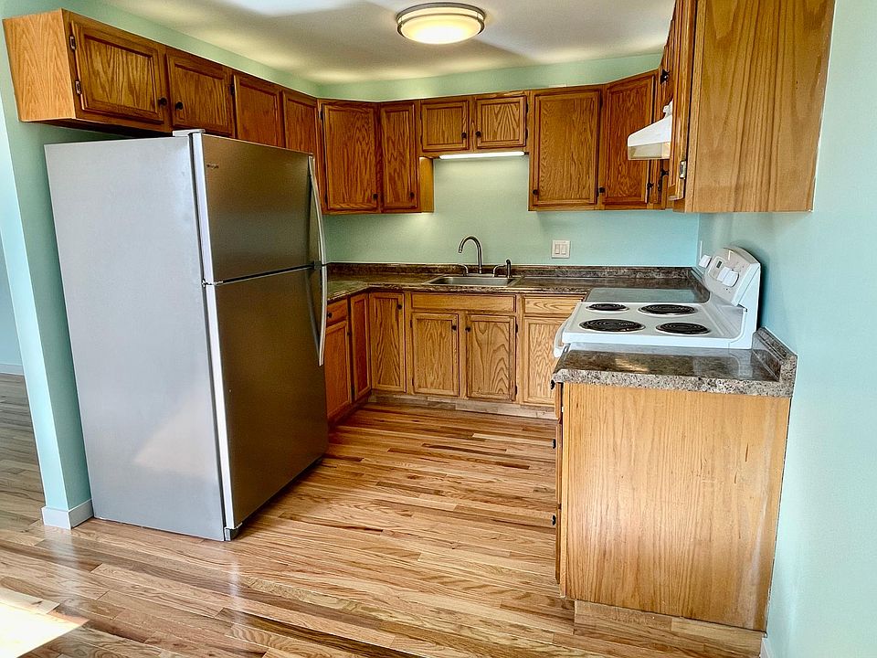 New fridge, dishwasher, great light, lots of counter space. Exhaust fan vents to outside.