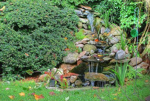 Working waterfall in backyard