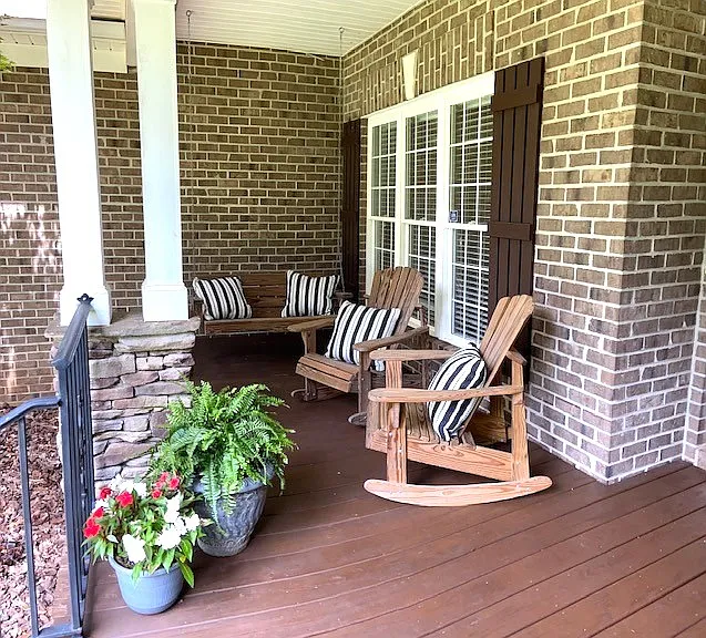 Front Porch w/ Swing and Rockers