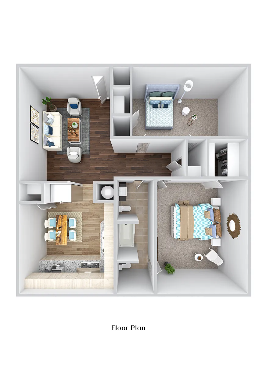 Floor plan 2 BR, 2 Bath W/D CONNECTIONS