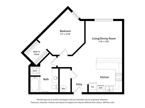 Floor plan One Bedroom A
