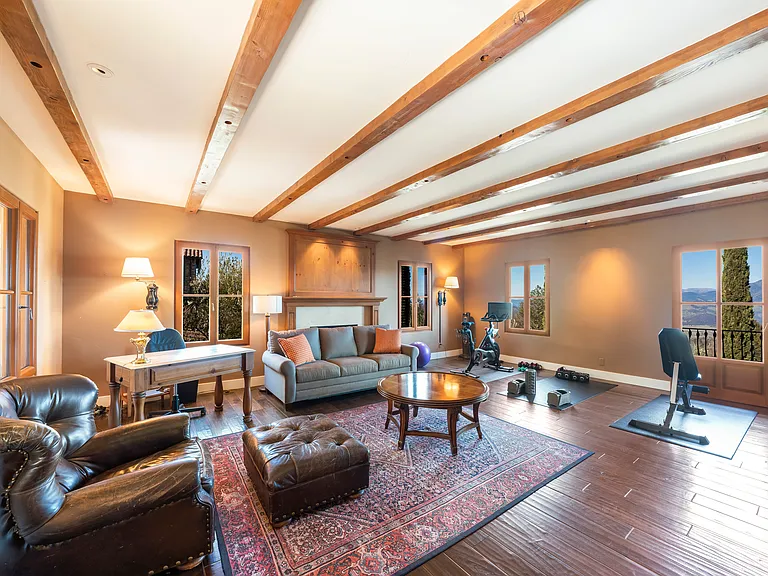 Office/exercise room with pull out couch