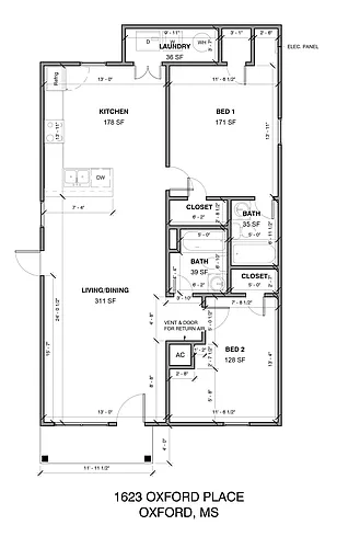 Floor plan 1623 Oxford Place