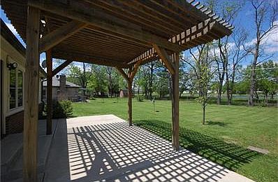 New concrete patio and pergola