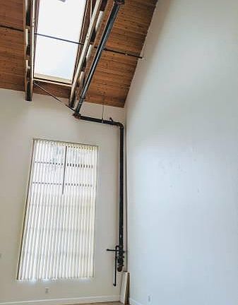 New double paned windows with custom vertical blinds