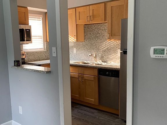 View of kitchen from living area.