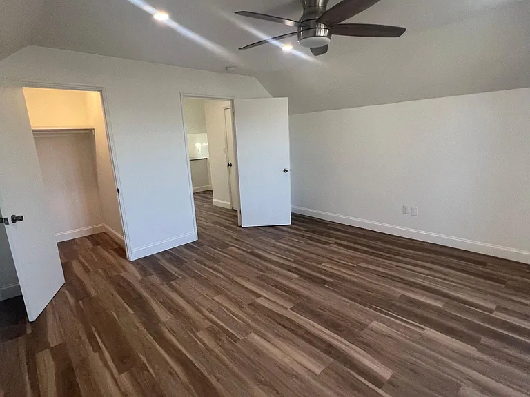 Large bedroom with walk in closet.