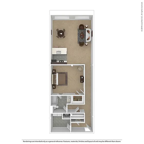 Floor plan Loft 27 Davis One Bedroom