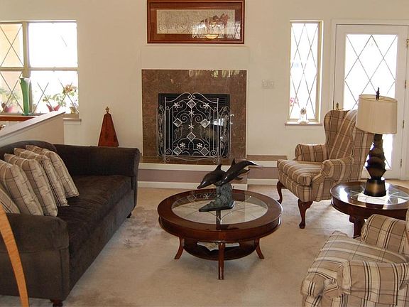 Expansive Living Room with Vaulted Ceilings
