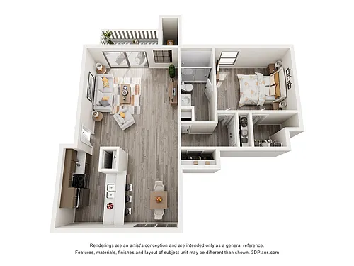 Floor plan 1 Bed 1 Bath Renovated