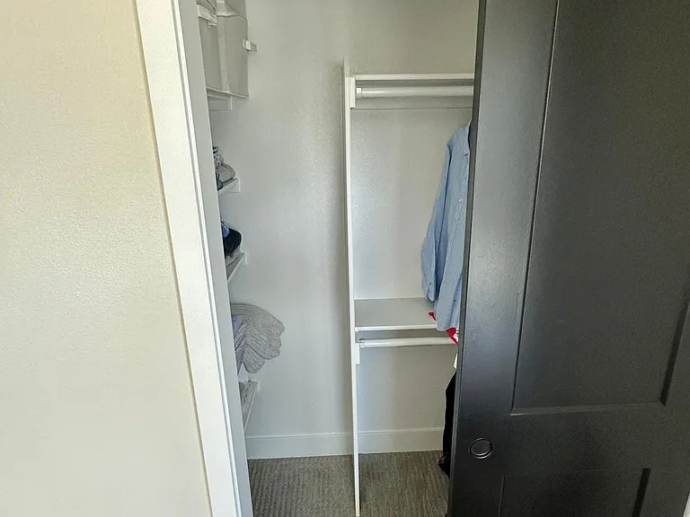 Bedroom 2 - large closet with shelves and double hanging rods