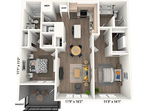 Floor plan BM08 Scheme 3 - Walkout
