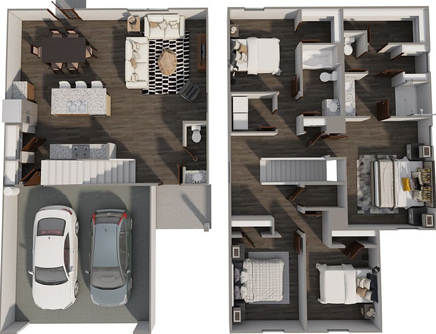 Aisle Floor Plan - 4 Bedroom, 2.5 Bath