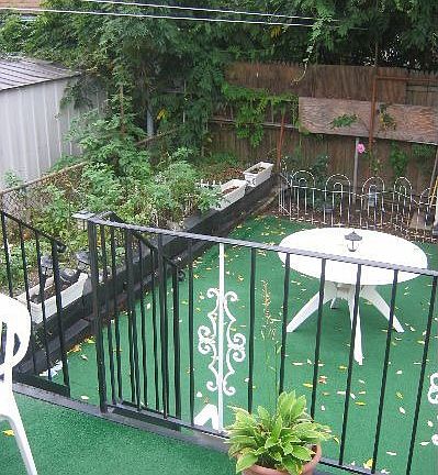 Big back yard and porch.
