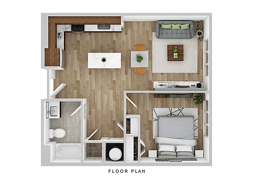 Floor plan 1 Bedroom, 1 Bathroom