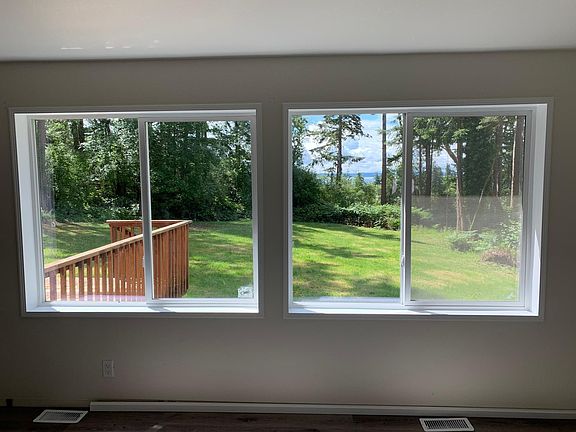 View from front living room windows taken during remodel