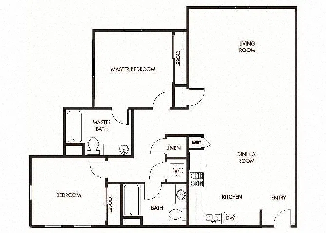 Floor plan Plan 11 - 2 Bedroom 2 Bath