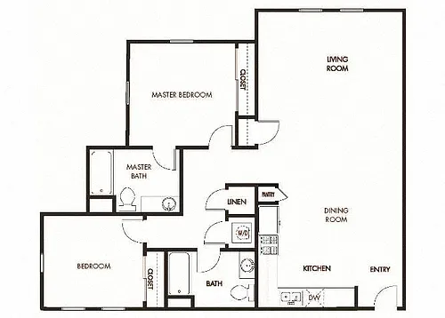 Floor plan Plan 11 - 2 Bedroom 2 Bath