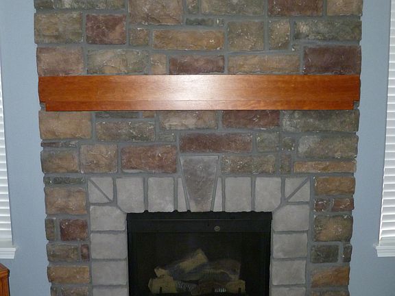 rock fireplace