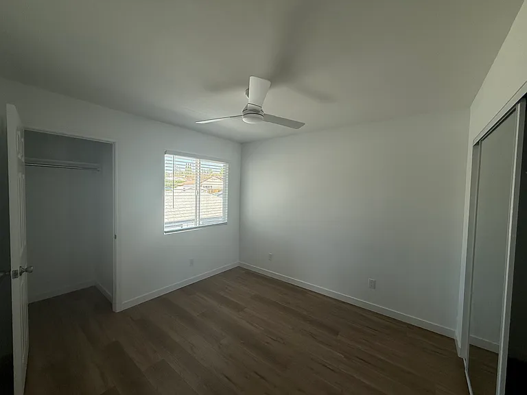Full bedroom with closet and extra storage space