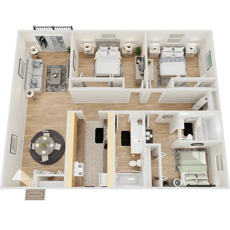 Floor plan 3 Bed 2 Bath