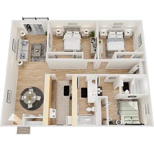 Floor plan 3 Bed 2 Bath
