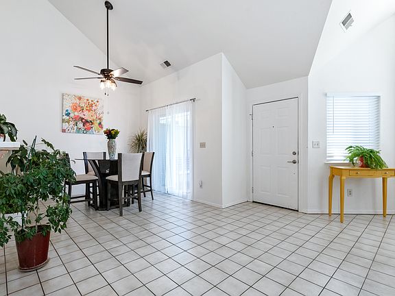 Dining area with slider.