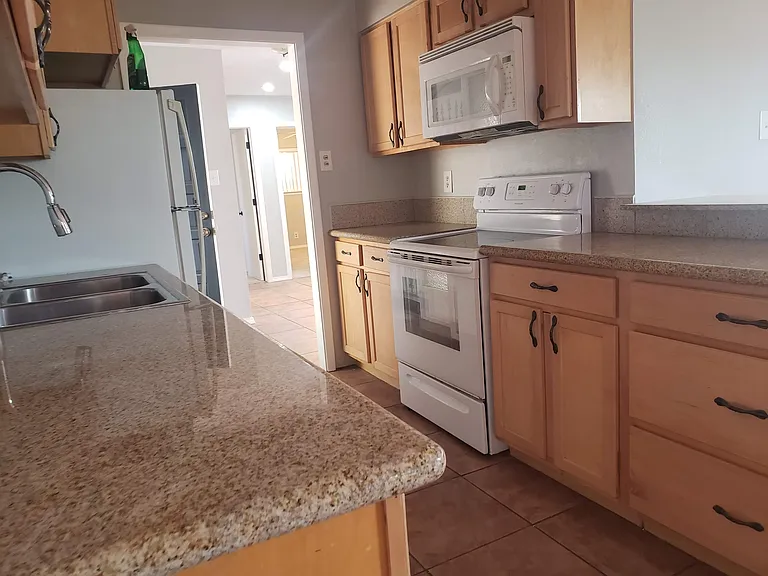 Kitchen. New French door fridge not shown