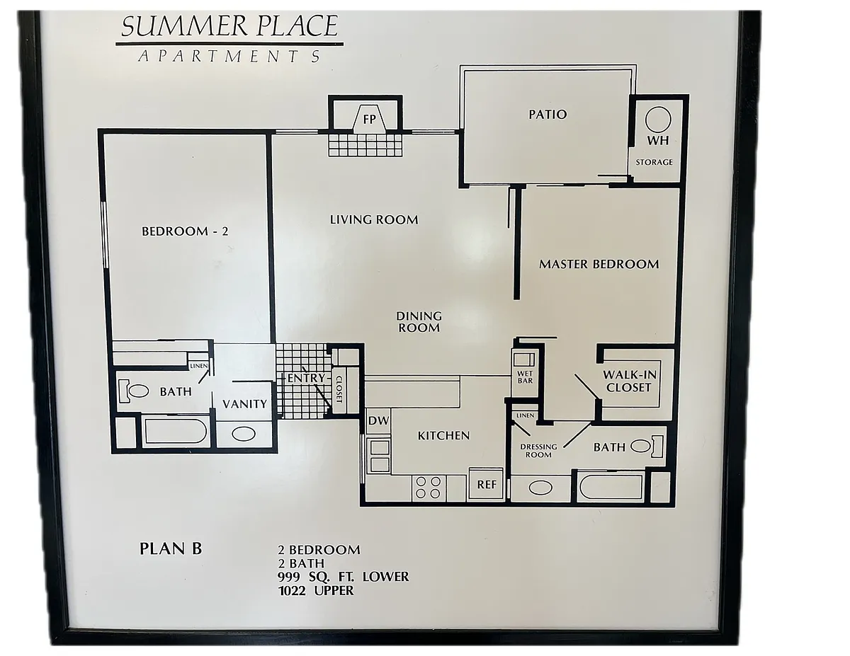 Floor plan 2 Bed 2 Bath Up